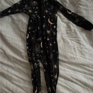 Little Sleepies Celestial Black and Gold Kids Footie